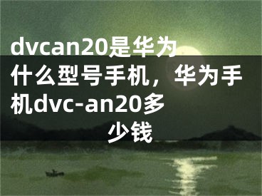 dvcan20是華為什么型號手機(jī)，華為手機(jī)dvc-an20多少錢