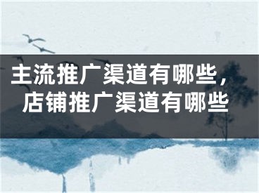 主流推廣渠道有哪些，店鋪推廣渠道有哪些