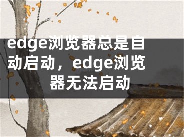 edge瀏覽器總是自動啟動，edge瀏覽器無法啟動