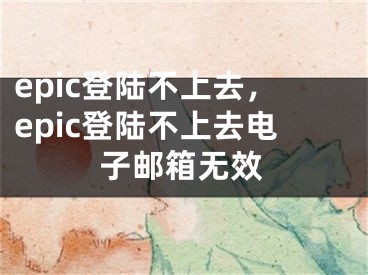 epic登陸不上去，epic登陸不上去電子郵箱無效