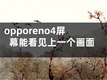 opporeno4屏幕能看見上一個畫面