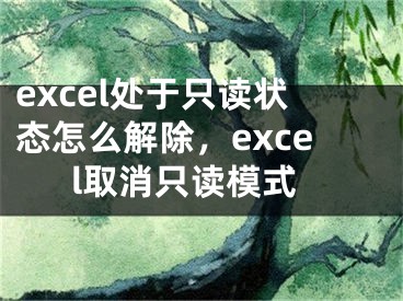 excel處于只讀狀態(tài)怎么解除，excel取消只讀模式