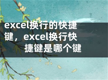 excel換行的快捷鍵，excel換行快捷鍵是哪個鍵