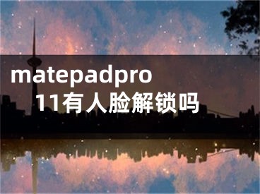 matepadpro11有人臉解鎖嗎