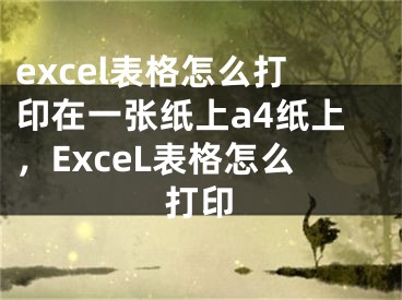 excel表格怎么打印在一張紙上a4紙上，ExceL表格怎么打印