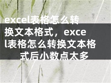 excel表格怎么轉換文本格式，excel表格怎么轉換文本格式后小數(shù)點太多