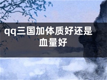 qq三國(guó)加體質(zhì)好還是血量好