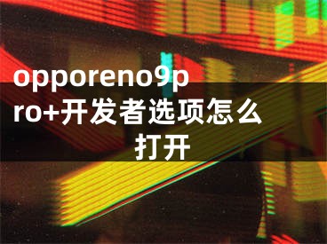 opporeno9pro+開發(fā)者選項(xiàng)怎么打開