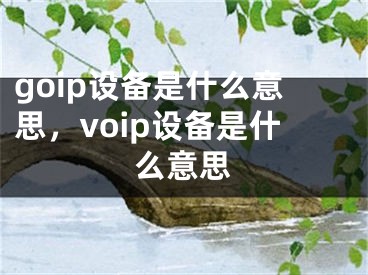 goip設(shè)備是什么意思，voip設(shè)備是什么意思