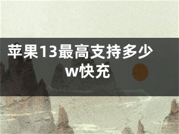 蘋(píng)果13最高支持多少w快充