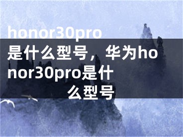 honor30pro是什么型號，華為honor30pro是什么型號