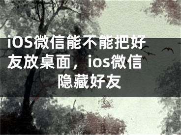 iOS微信能不能把好友放桌面，ios微信隱藏好友