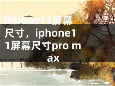 iPhone11屏幕尺寸，iphone11屏幕尺寸pro max