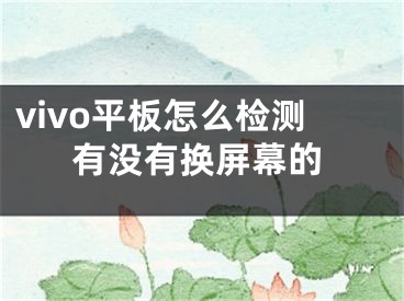 vivo平板怎么檢測(cè)有沒有換屏幕的