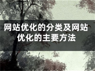 網(wǎng)站優(yōu)化的分類(lèi)及網(wǎng)站優(yōu)化的主要方法