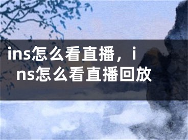 ins怎么看直播，ins怎么看直播回放