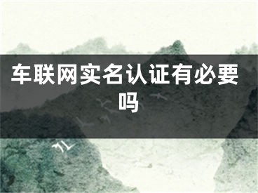 車(chē)聯(lián)網(wǎng)實(shí)名認(rèn)證有必要嗎