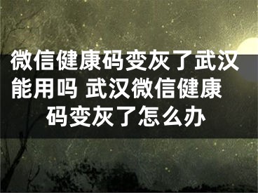 微信健康碼變灰了武漢能用嗎 武漢微信健康碼變灰了怎么辦