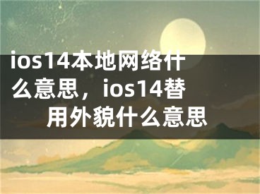 ios14本地網(wǎng)絡(luò)什么意思，ios14替用外貌什么意思