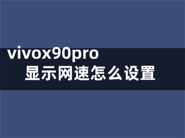 vivox90pro顯示網(wǎng)速怎么設(shè)置