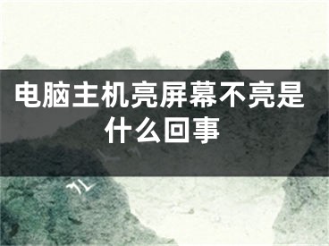 電腦主機亮屏幕不亮是什么回事