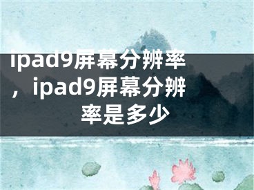 ipad9屏幕分辨率，ipad9屏幕分辨率是多少