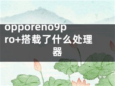 opporeno9pro+搭載了什么處理器