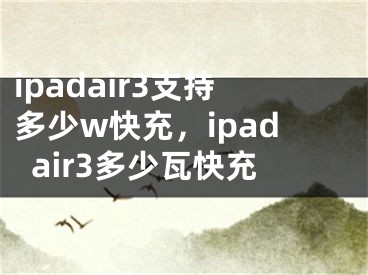 ipadair3支持多少w快充，ipadair3多少瓦快充