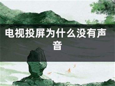 電視投屏為什么沒有聲音