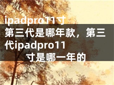 ipadpro11寸第三代是哪年款，第三代ipadpro11寸是哪一年的