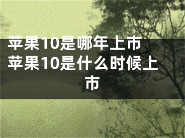 蘋果10是哪年上市 蘋果10是什么時候上市