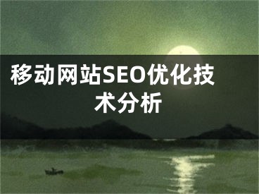 移動(dòng)網(wǎng)站SEO優(yōu)化技術(shù)分析