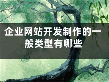 企業(yè)網(wǎng)站開發(fā)制作的一般類型有哪些