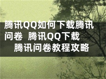 騰訊QQ如何下載騰訊問卷  騰訊QQ下載騰訊問卷教程攻略