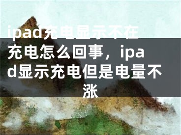 ipad充電顯示不在充電怎么回事，ipad顯示充電但是電量不漲