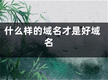 什么樣的域名才是好域名 