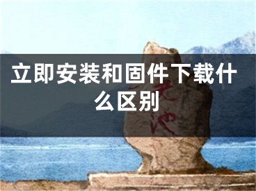 立即安裝和固件下載什么區(qū)別