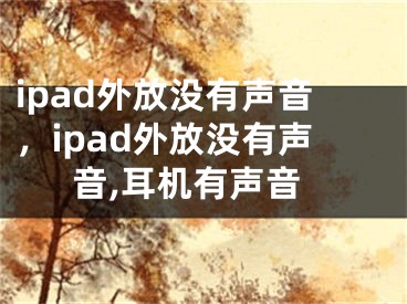 ipad外放沒有聲音，ipad外放沒有聲音,耳機有聲音