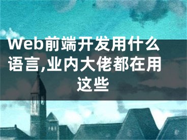 Web前端開發(fā)用什么語言,業(yè)內(nèi)大佬都在用這些