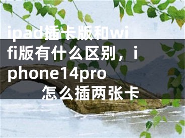 ipad插卡版和wifi版有什么區(qū)別，iphone14pro怎么插兩張卡