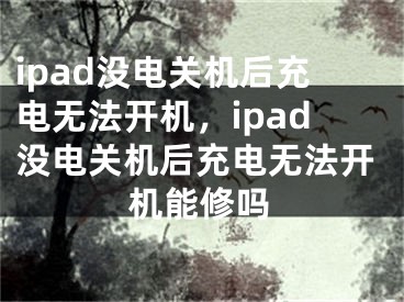 ipad沒(méi)電關(guān)機(jī)后充電無(wú)法開(kāi)機(jī)，ipad沒(méi)電關(guān)機(jī)后充電無(wú)法開(kāi)機(jī)能修嗎