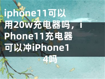 iphone11可以用20w充電器嗎，iPhone11充電器可以沖iPhone14嗎