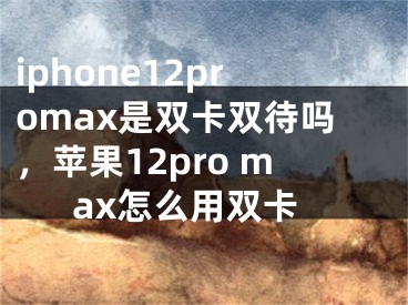 iphone12promax是雙卡雙待嗎，蘋果12pro max怎么用雙卡