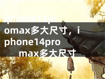 iphone12promax多大尺寸，iphone14promax多大尺寸