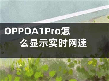 OPPOA1Pro怎么顯示實時網(wǎng)速