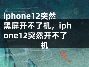 iphone12突然黑屏開不了機，iphone12突然開不了機