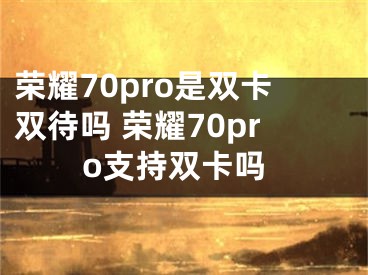 榮耀70pro是雙卡雙待嗎 榮耀70pro支持雙卡嗎