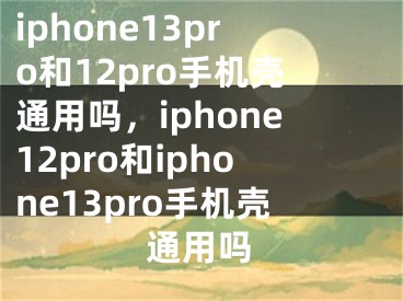 iphone13pro和12pro手機殼通用嗎，iphone12pro和iphone13pro手機殼通用嗎