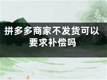 拼多多商家不發(fā)貨可以要求補償嗎