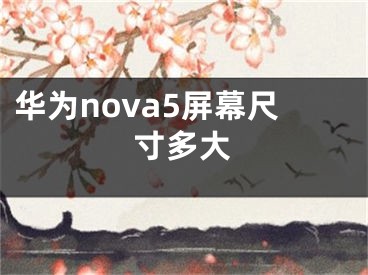 華為nova5屏幕尺寸多大